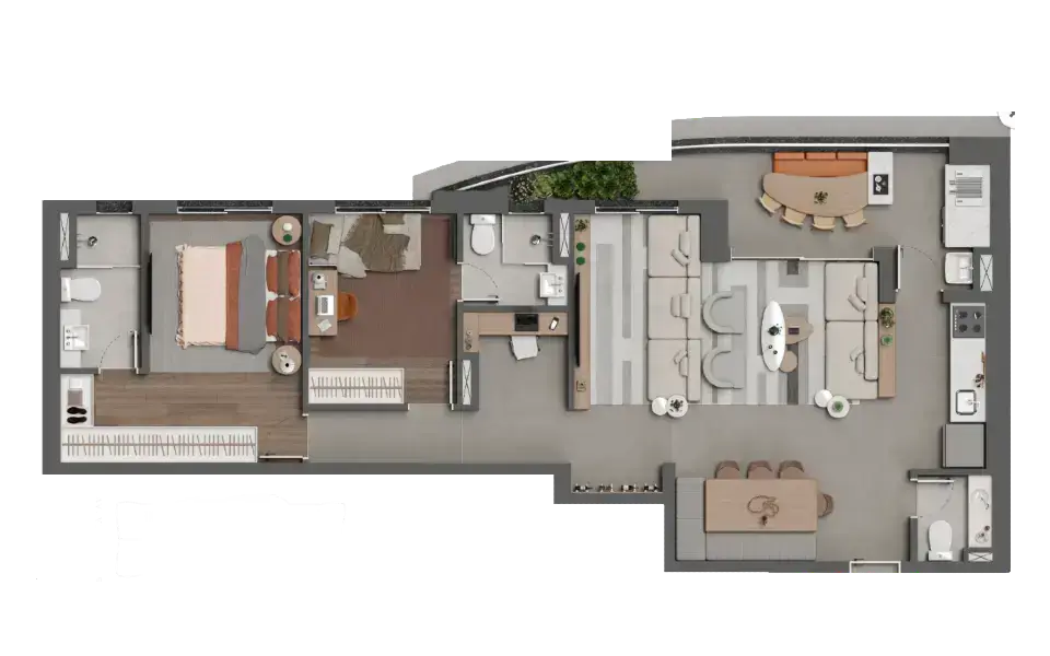 Planta 94m² opção 2